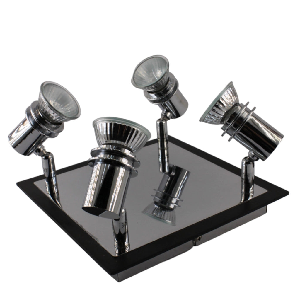 Plafoniera Quadrata 4 Faretti GU10 4X50W - Serie BUDAPEST ALEYAY