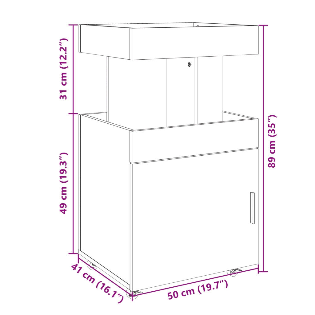 vidaXL Carrello Bar Rovere Fumo 50x41x89 cm in Legno Multistrato