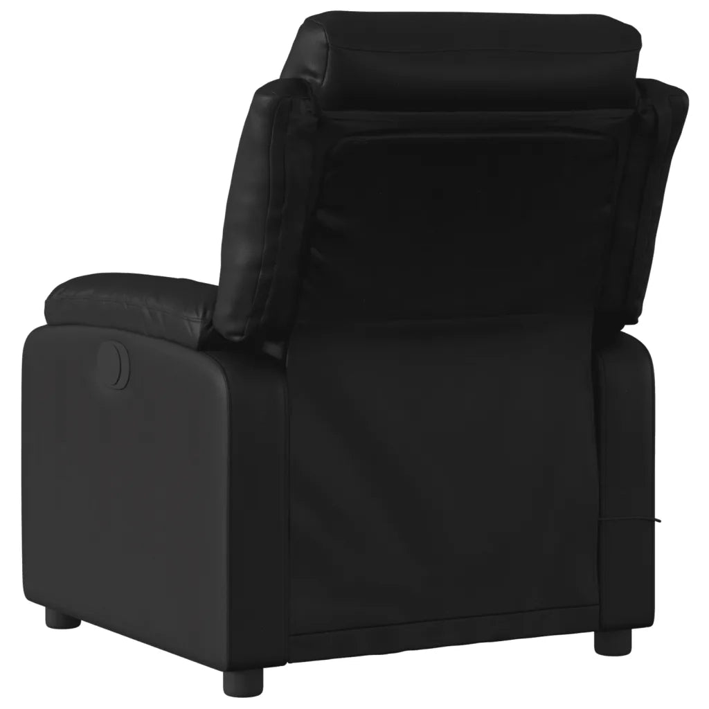 Poltrona reclinabile massaggiante in Similpelle Nera 3206160