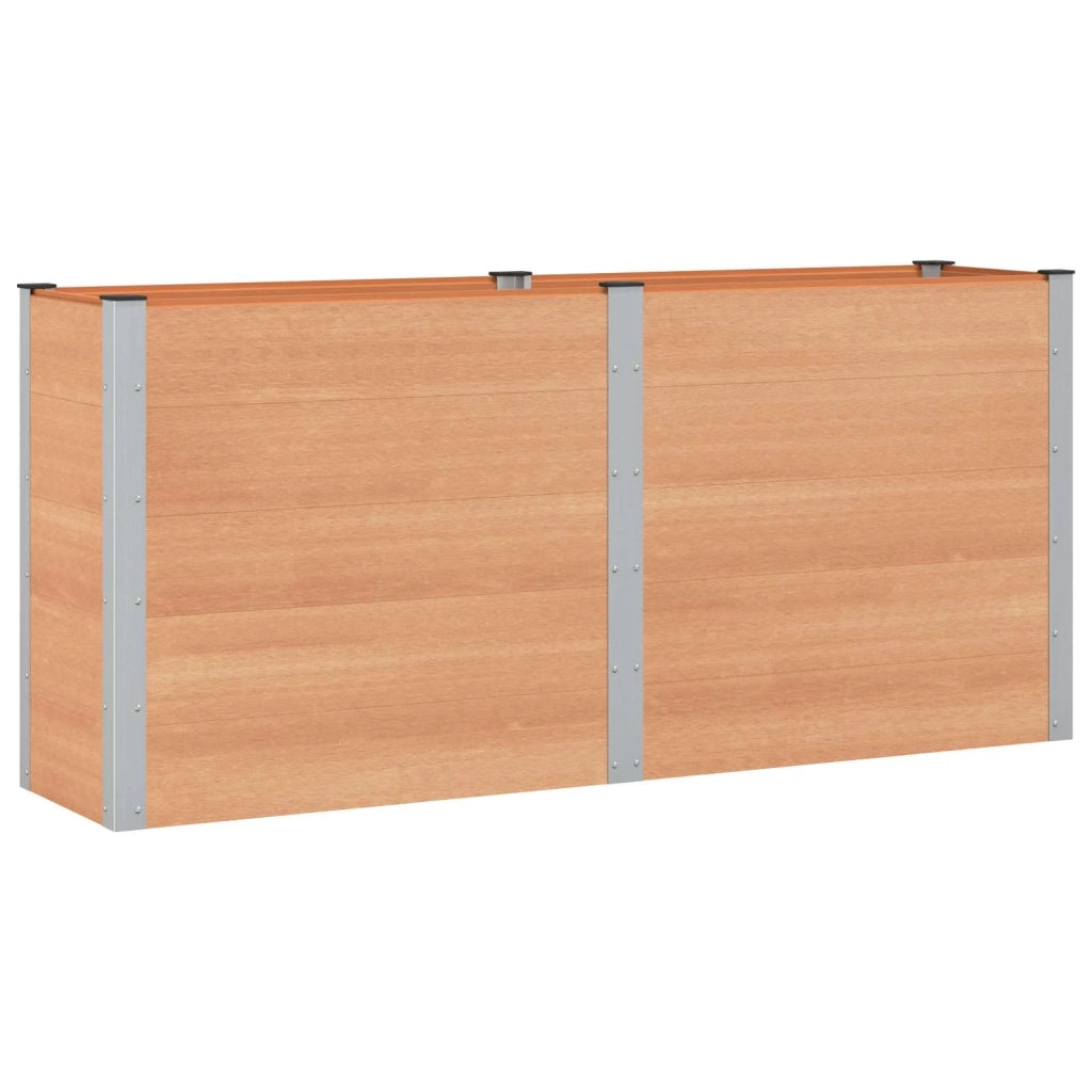 Letto rialzato da giardino Marrone 200 x 50 x 91 cm alluminio 42039005