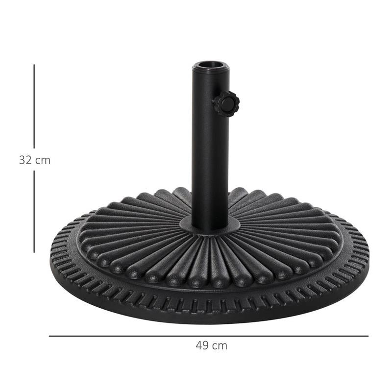 BASE PER OMBRELLONE ROTONDA DA 15 KG IN RESINA PER PALI DA 38MM E 48MM BRONZO