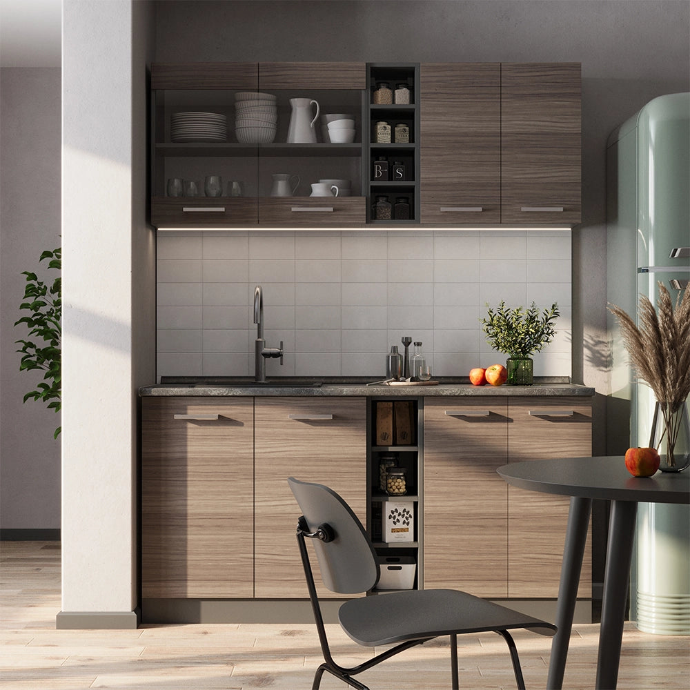 Vicco Cucina completa Grigio nobile/antracite 160 cm , PL Antracite