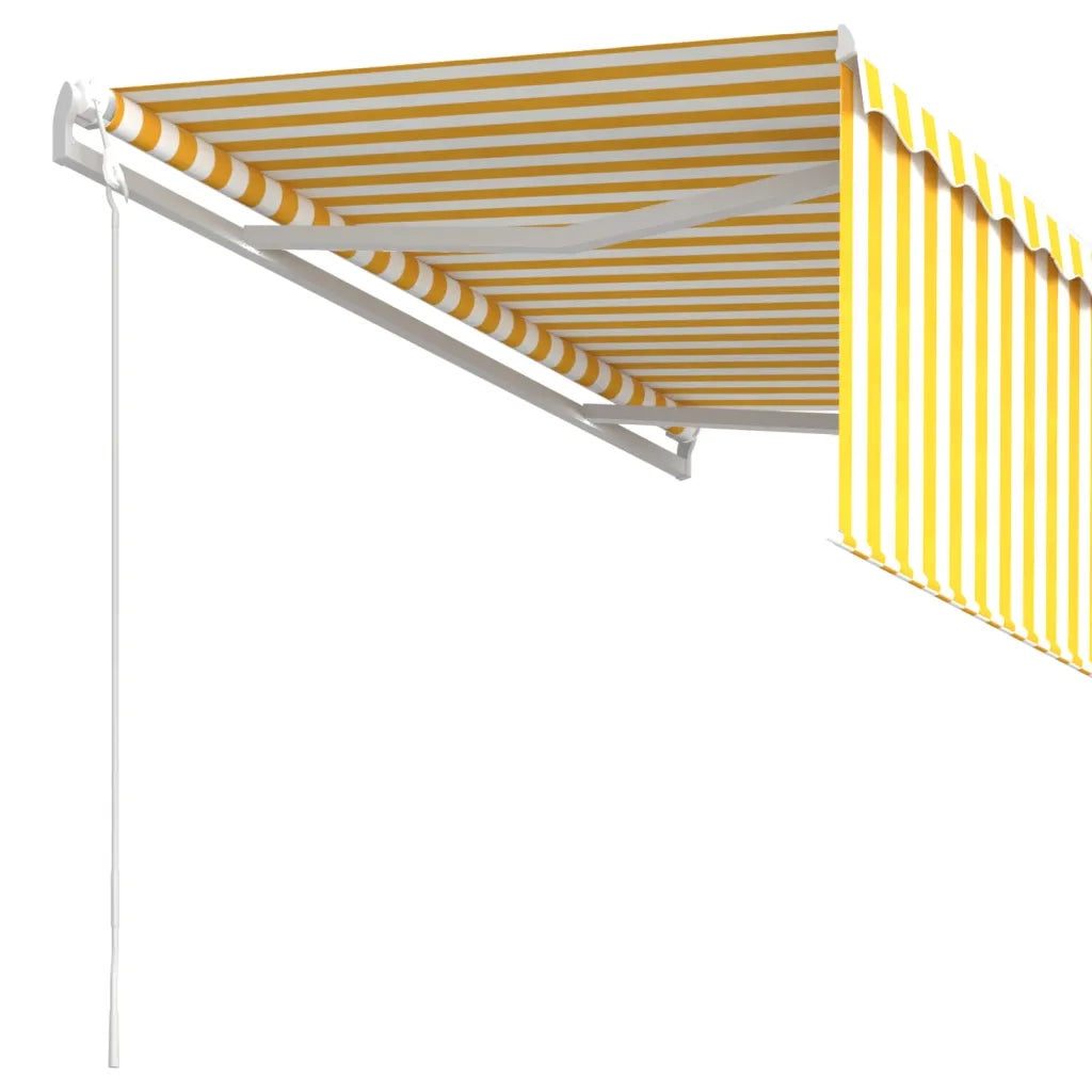 Tenda Retrattile Automatica Parasole 3,5x2,5 m Gialla e Bianca   cod mxl 58151