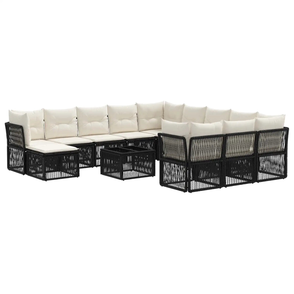 Set Divano da Giardino 13 pcs Nero polyrattan 3434461