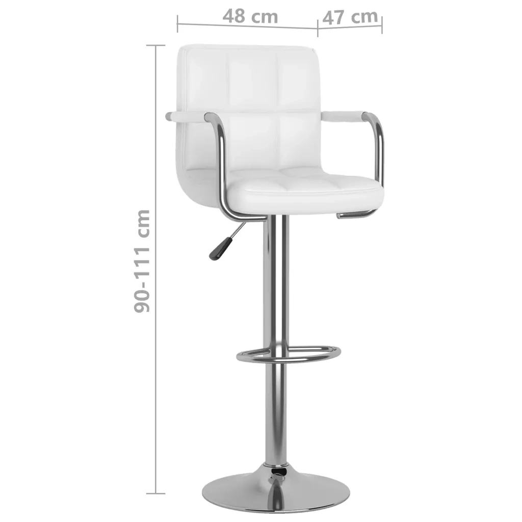 Sgabelli da Bar 2 pz Bianchi in Similpelle 334593