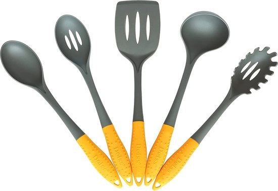 Set di contenitori in nylon da cucina 5 pezzi - sicuro per pentole antiaderenti - ideale per cucinare e cuocere