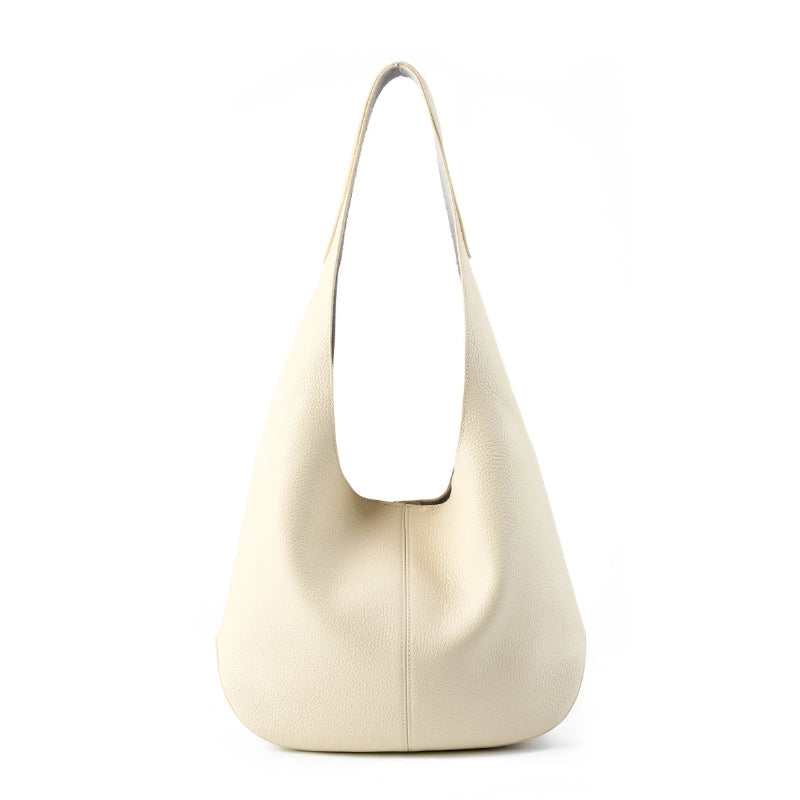 Borse a tracolla da donna in vera pelle, borsa a spalla da donna beige