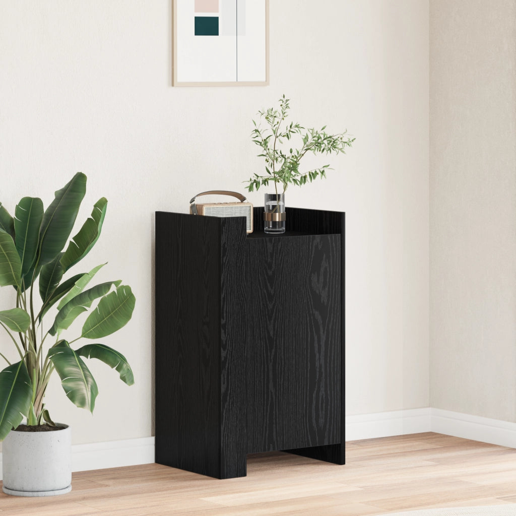 Credenza Rovere Nero 45x35x75 cm Legno ingegnerizzato