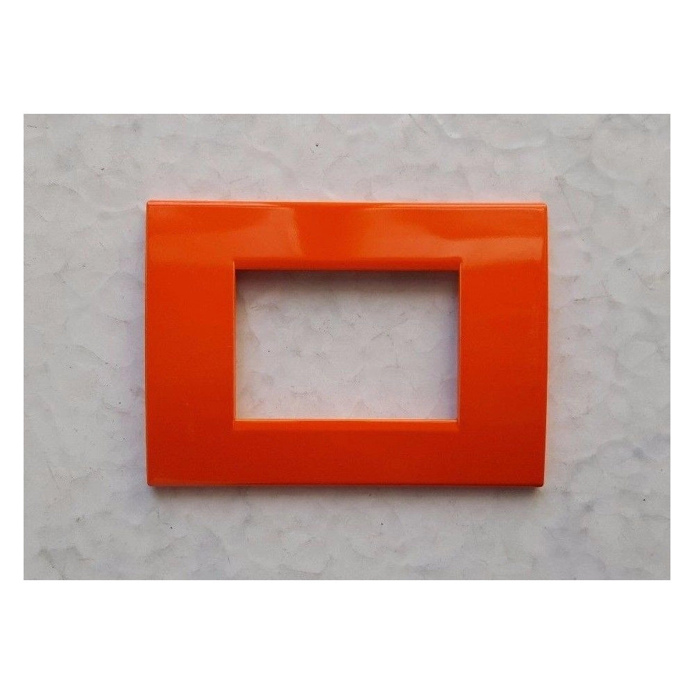 Trade Shop - Placca Placche Placchete Compatibili Living Light In Abs 3 4 7 Posti Colorate - Arancione -4 Fori     -