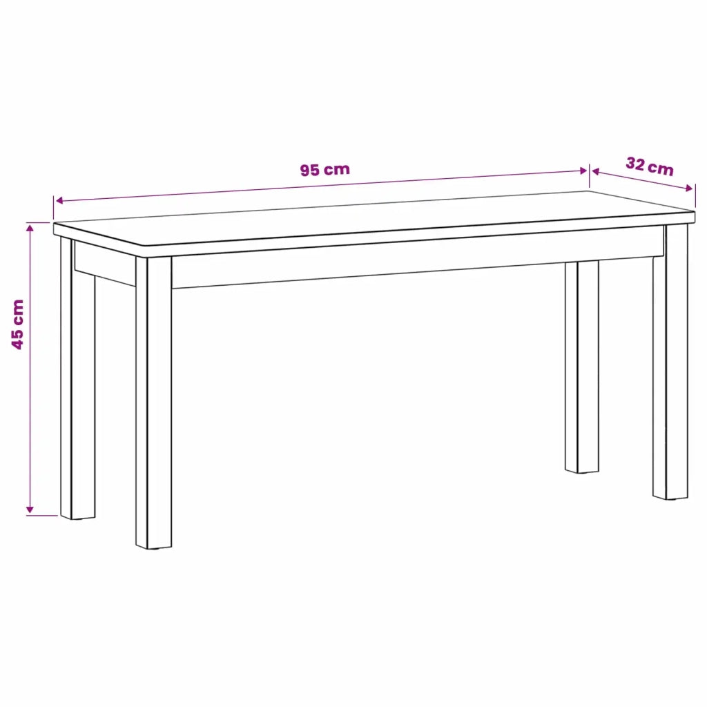 Panchina da pranzo 95 x 32 x 45 cm Legno di Quercia Massello 42039170