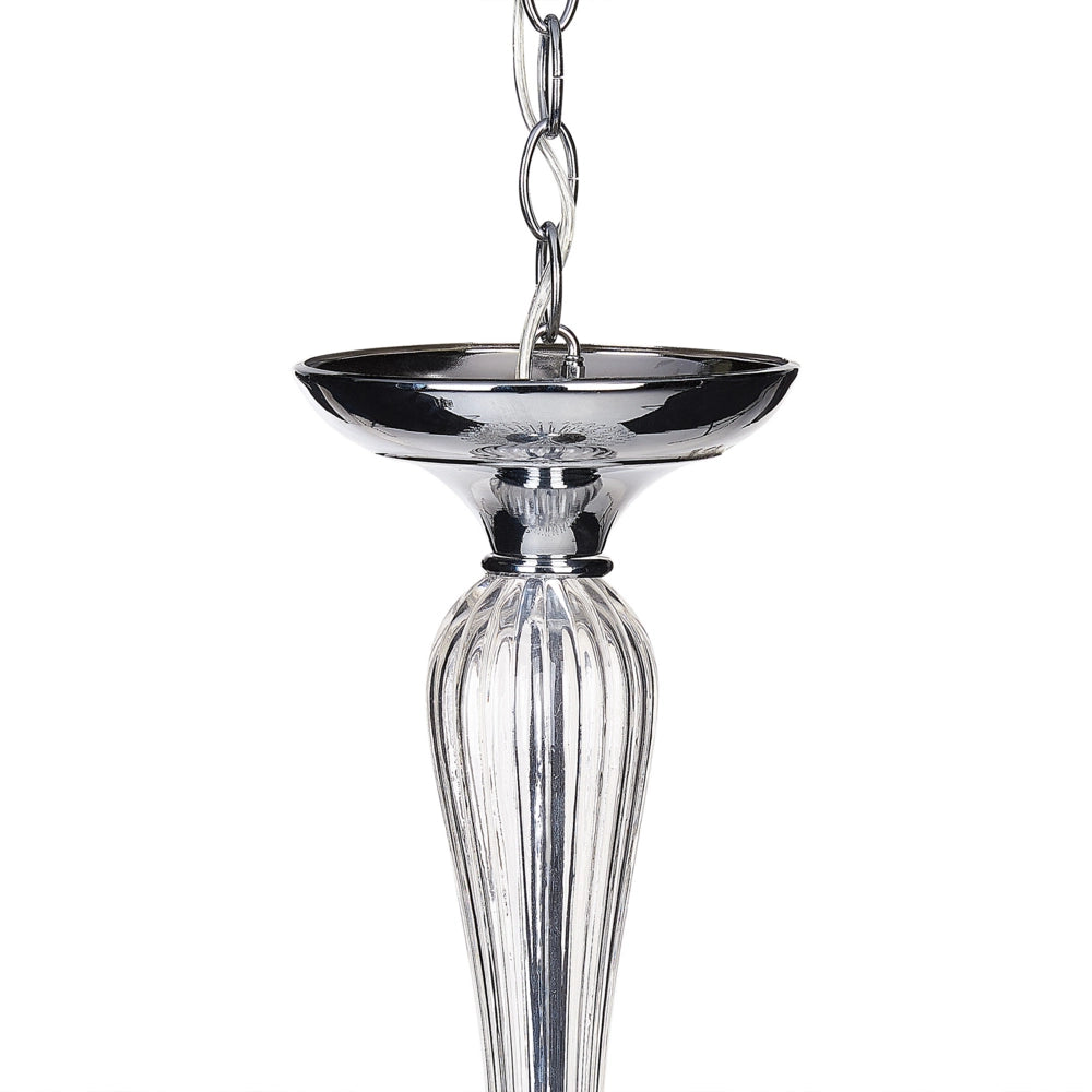 Plafoniera in metallo argentato e vetro trasparente lampadario a 3 luci 157 cm soggiorno camera da letto stile vintage