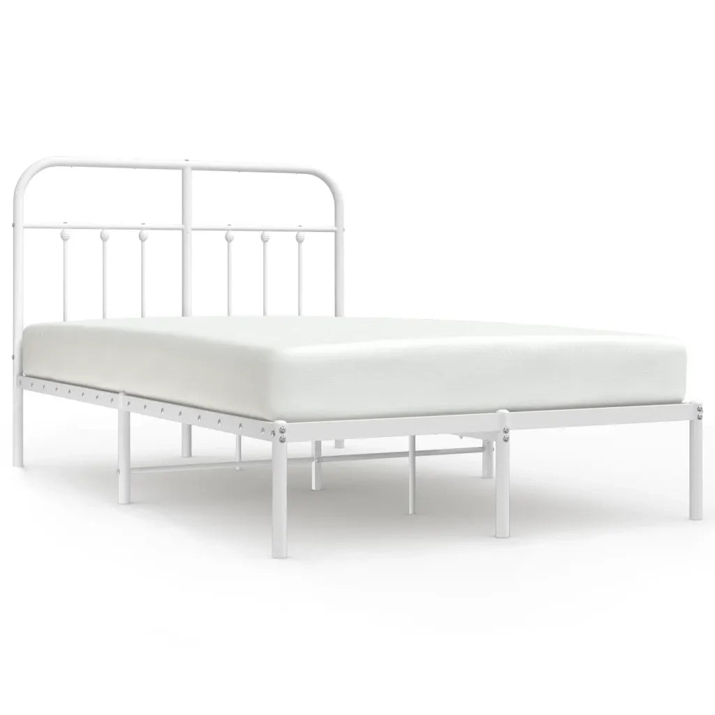 Giroletto con Testiera-Struttura Letto con testiera in Metallo Bianco 120x200 cm 320678