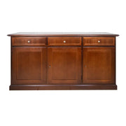 Madia credenza in legno 3 porte 3 cassetti tinta ciliegio 156x42x85 - Mobili 2G