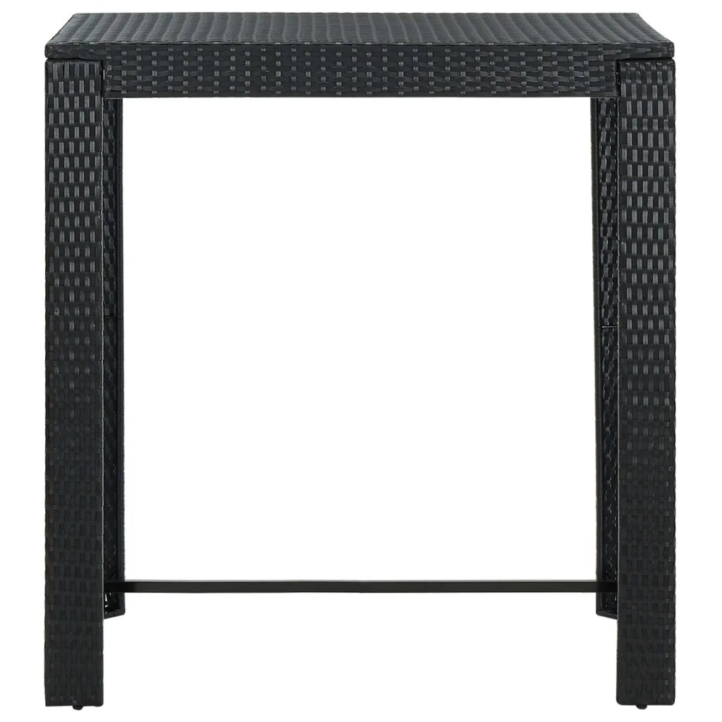 Set Bar da Giardino 7 pz con Cuscini in Polyrattan Nero 3064798