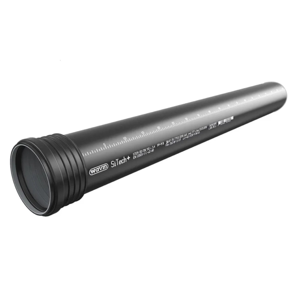 TUBO 1 BICCHIERE AD INNESTO IN PP CON GUARNIZIONE SERIE SITECH+ INSONORIZZATA - ø110  MT 2  - WAV