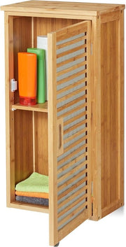 Cassa da bagno in bambù 2 cassetti - pannelli regolabili in altezza - naturale - dimensioni: 66 x 35 x 20 cm