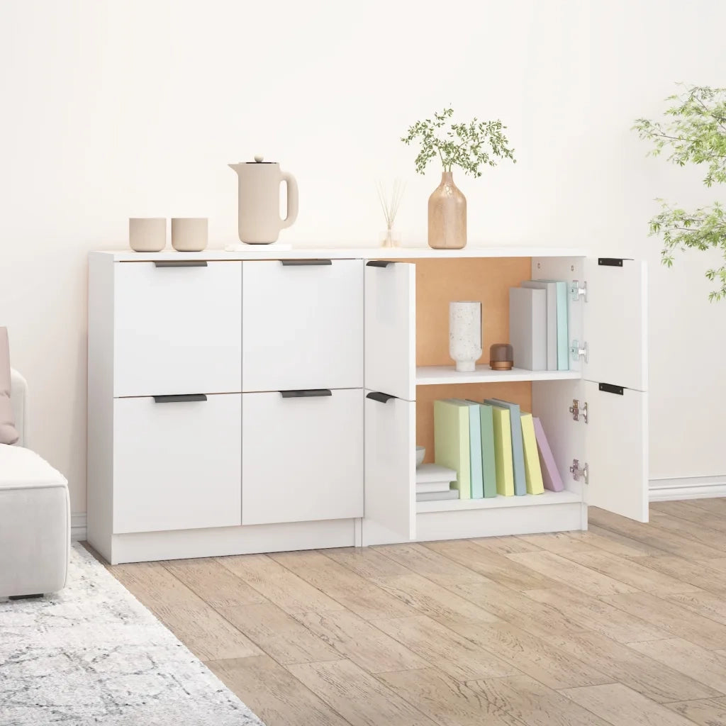 Credenze 2 pz Bianco 60x30x70 cm in Legno Multistrato 3115804
