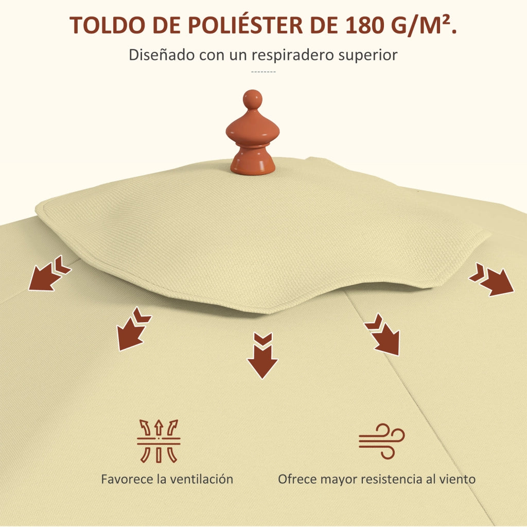 Tenda da sole rettangolare 200x150x235 cm inclinabile ¨C zephmum ¨C beige