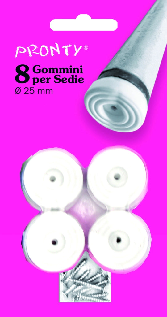 SOTTOSEDIE CON VITE Col. Bianco Ø mm. 25  8 pz. 12.00 confezioni