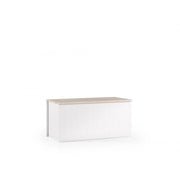 Baule contenitore con chiusura rallentata soft closing bianco con top rovere 90x45x45 cm - Terraneo
