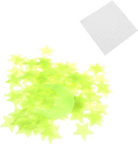 Decorazione da Parete e Plafond con Stelle Luminose - Set di 100 Stickers in Diversi Colori - Ideale per la Camera dei Bambini
