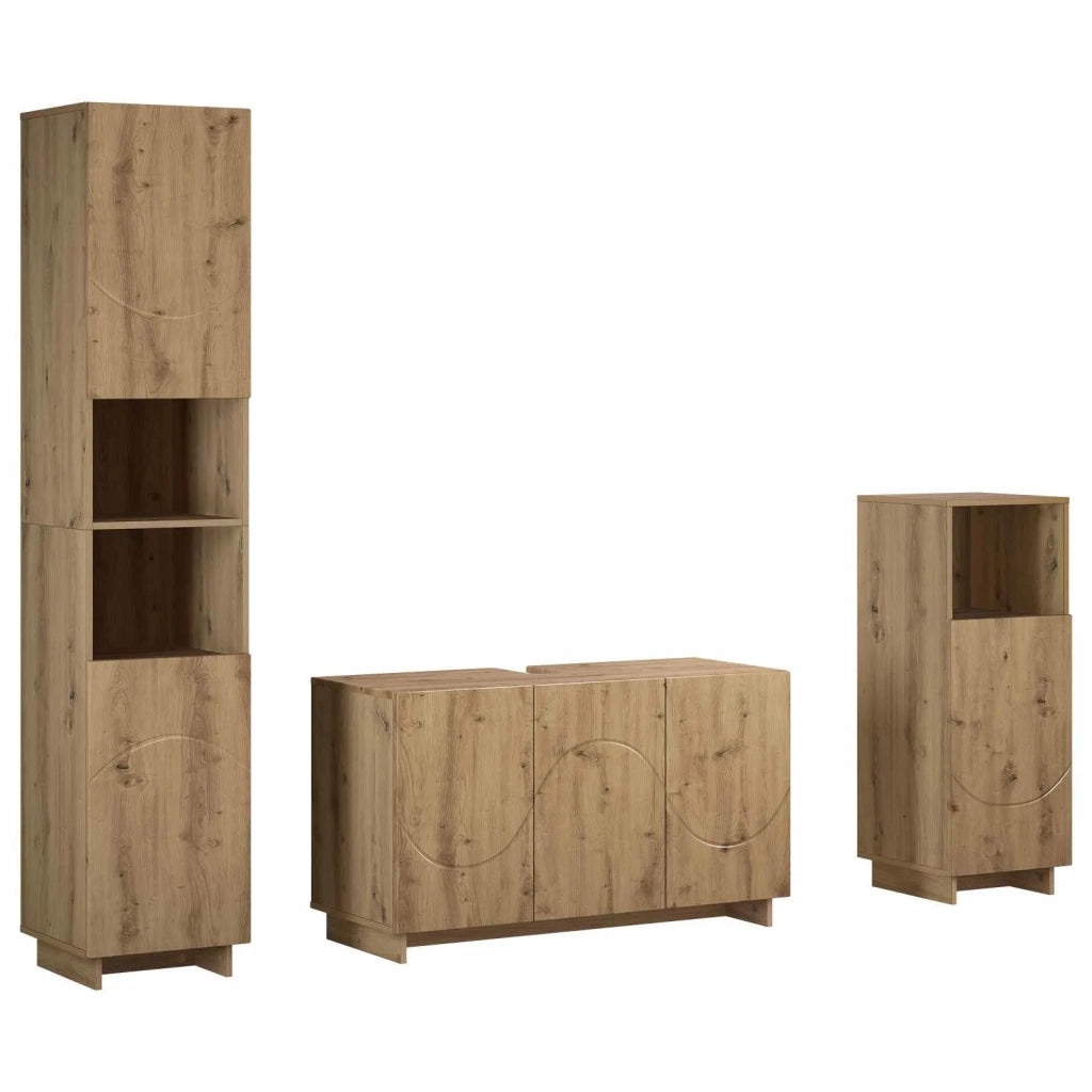 Set mobili da bagno 3 pz Rovere Artigianale 3433063