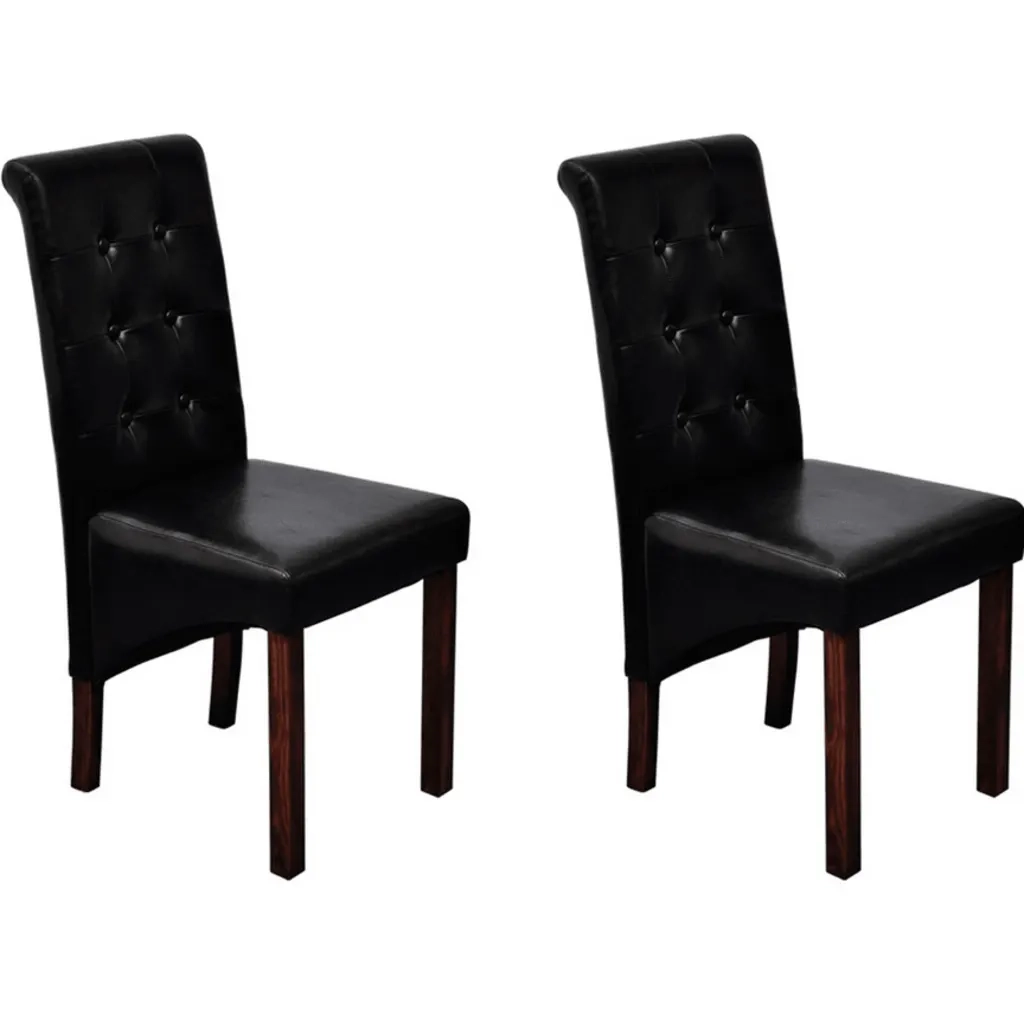 Sedie da Pranzo 2 pz Nere in Similpelle 60623