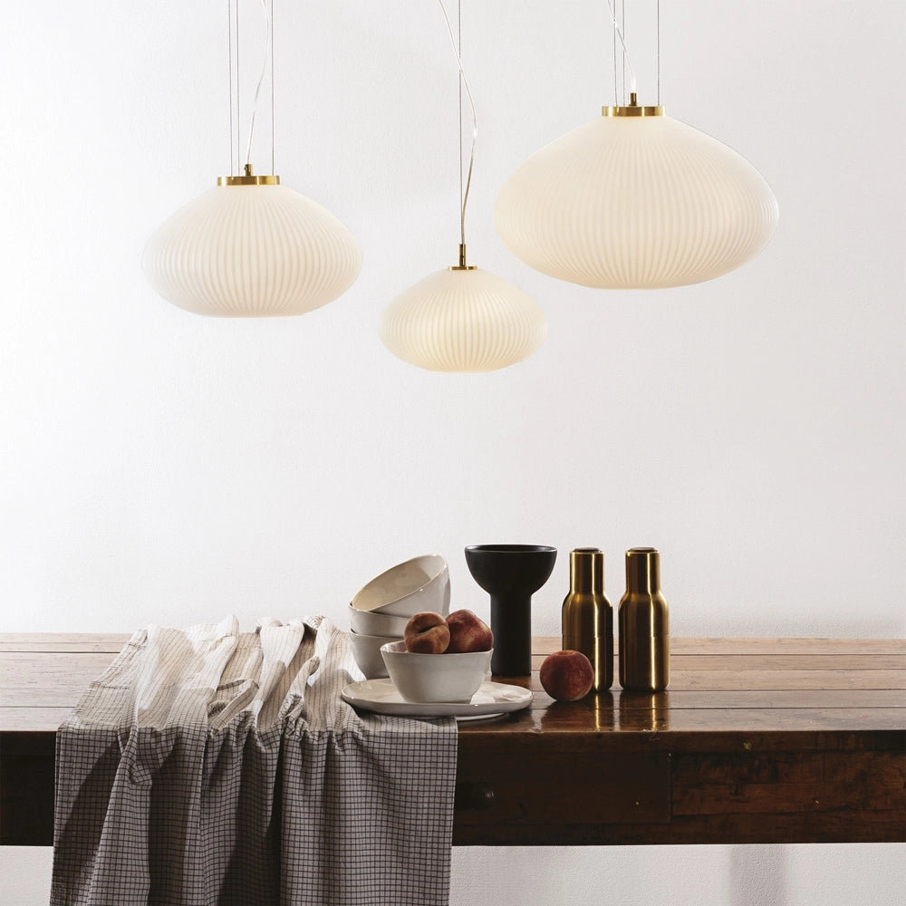Sospensione Moderna Plisse' Metallo Ottone 1 Luce E27 D45Cm