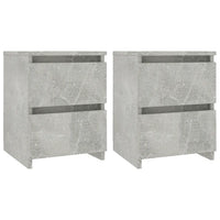 Comodini 2pz Grigio Cemento 30x30x40 cm in Legno Multistrato 800522