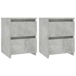 Comodini 2pz Grigio Cemento 30x30x40 cm in Legno Multistrato 800522