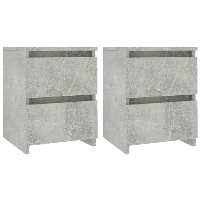 Comodini 2pz Grigio Cemento 30x30x40 cm in Legno Multistrato 800522