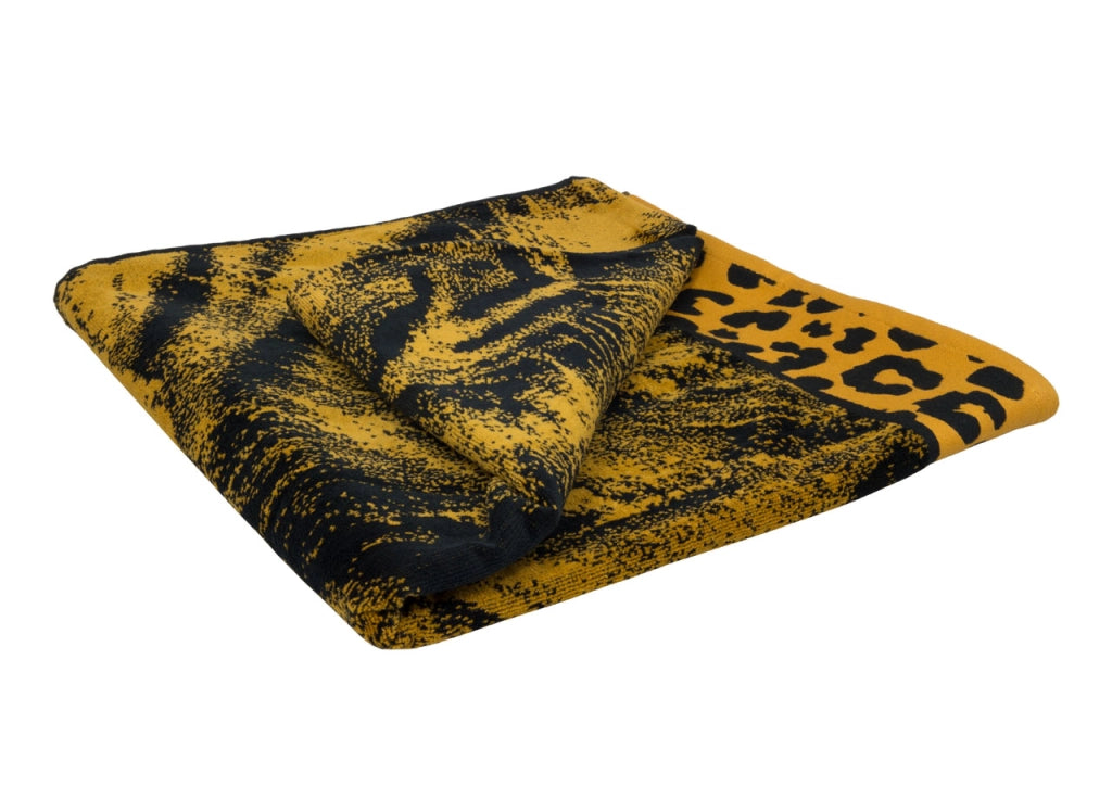 Telo Mare Jacquard Spugna Asciugamano Spiaggia Disegno Safari Tigre