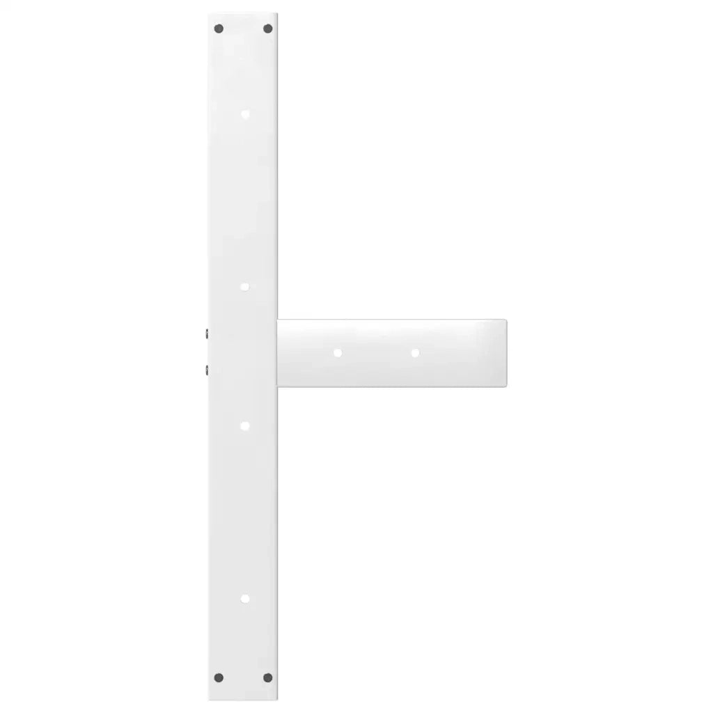 Gambe per tavolo da pranzo a forma di T 2 pz bianche 70x35x(72-73) cm in acciaio 4013057