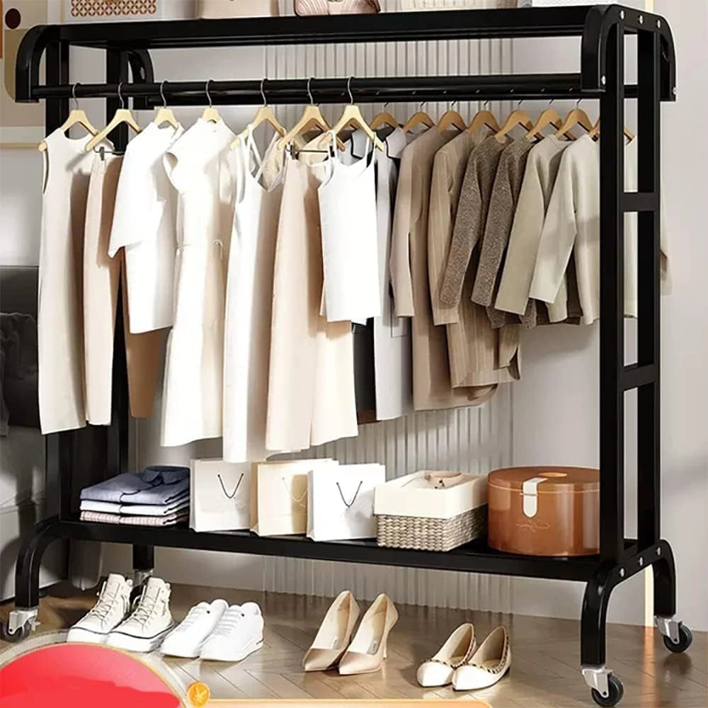 Appendiabiti Robusto, Appendiabiti in Metallo con Scarpe, Appendiabiti 3 in 1, per Soggiorno, corridoio, Ufficio, Camera da letto/nero/80 cm