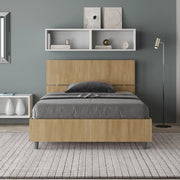 Letto una piazza e mezza contenitore 120x190 testata inclinata quercia Demas