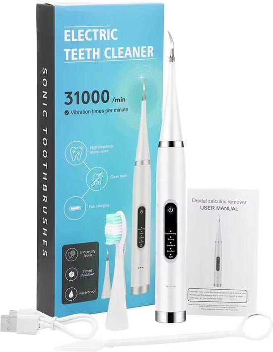 Rimozione Tartaro - Rimozione Tartaro - Placca - Tartaro - Dentifricio - Spazzolino Elettrico per Denti - Bianco