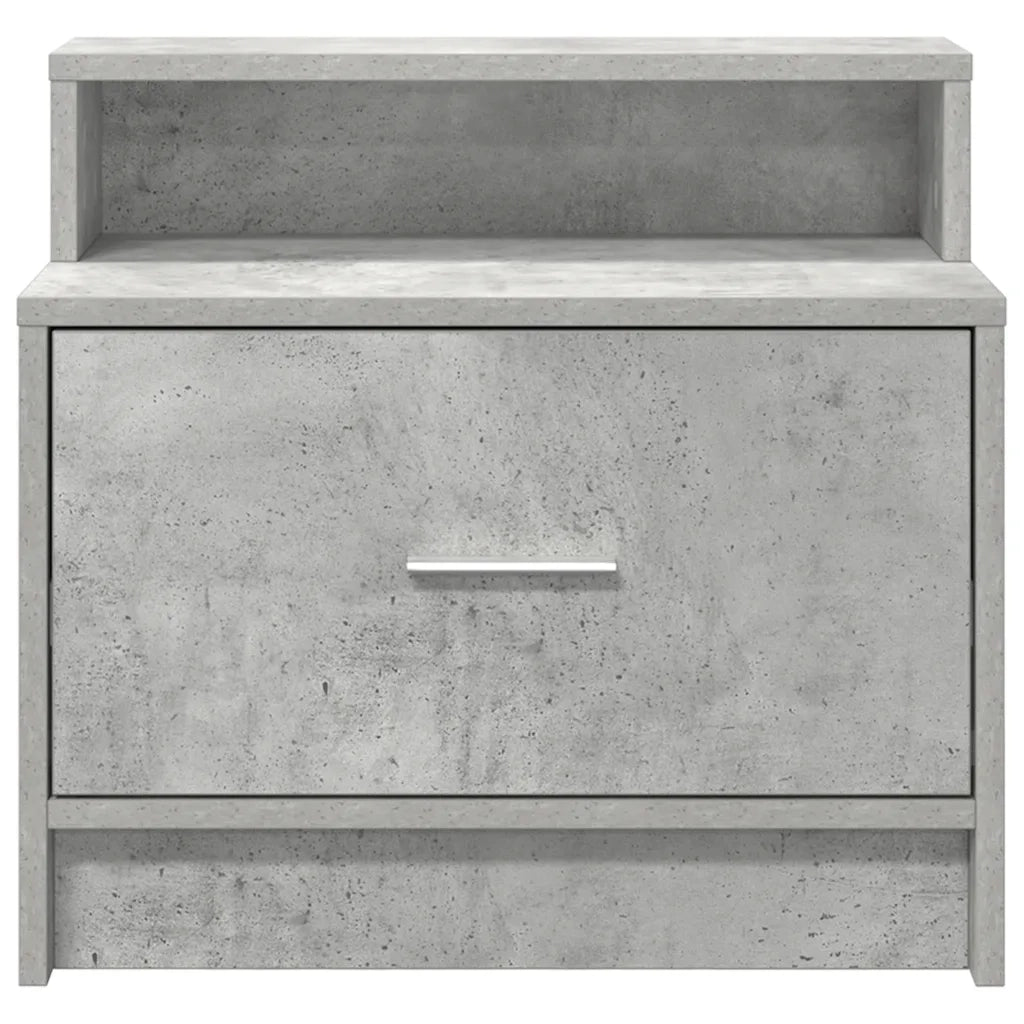 Comodini con Cassetto 2 pz Grigio Cemento 51x31x47 cm 858675