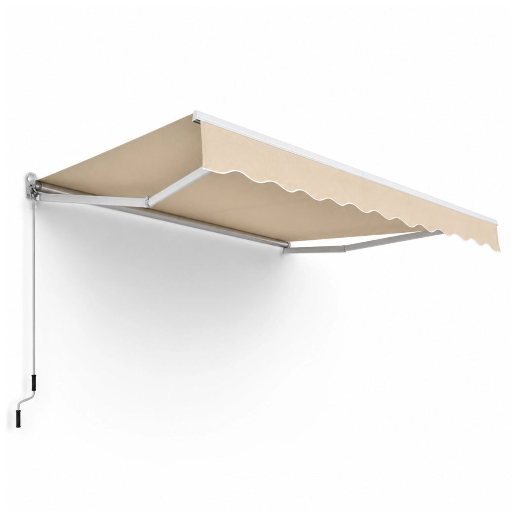 Tenda Da Sole Retrattile Con Manovella E Inclinazione Regolabile Struttura In Alluminio Resistente Per Balcone Terrazza Veranda Giardino Design Moderno 295 x 250 Cm Beige