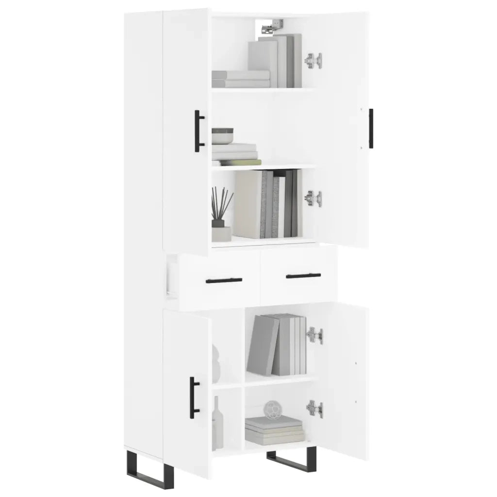 Credenza | Madia | Buffet da pranzo | Armadio da pranzo Bianca 69,5x34x180 cm in Legno Multistrato