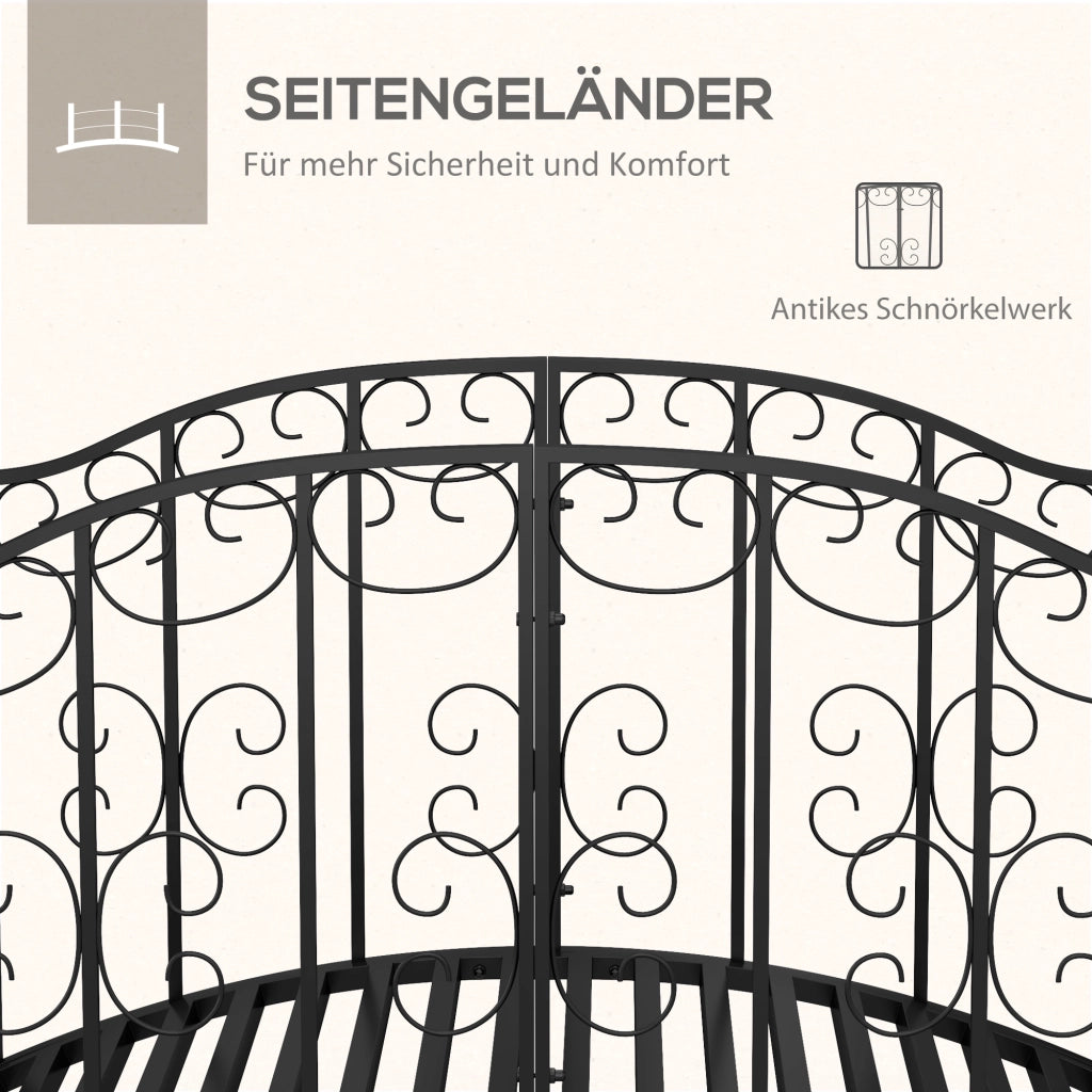 Ponte Giardino in Metallo Stile Vintage ¨C zephmum ¨C Nero 119x67x70 cm