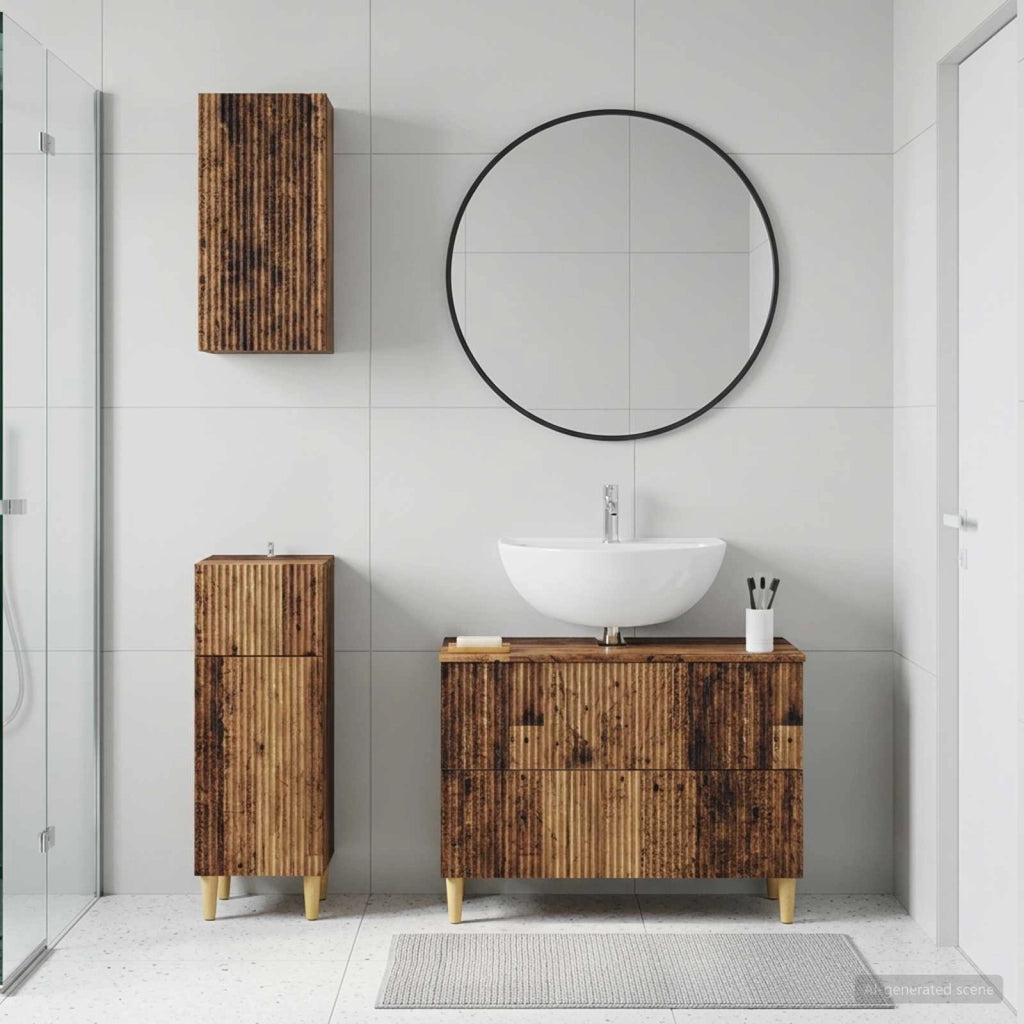 Set di armadietti da bagno in 3 pezzi ARNHEM Legno antico 3417772
