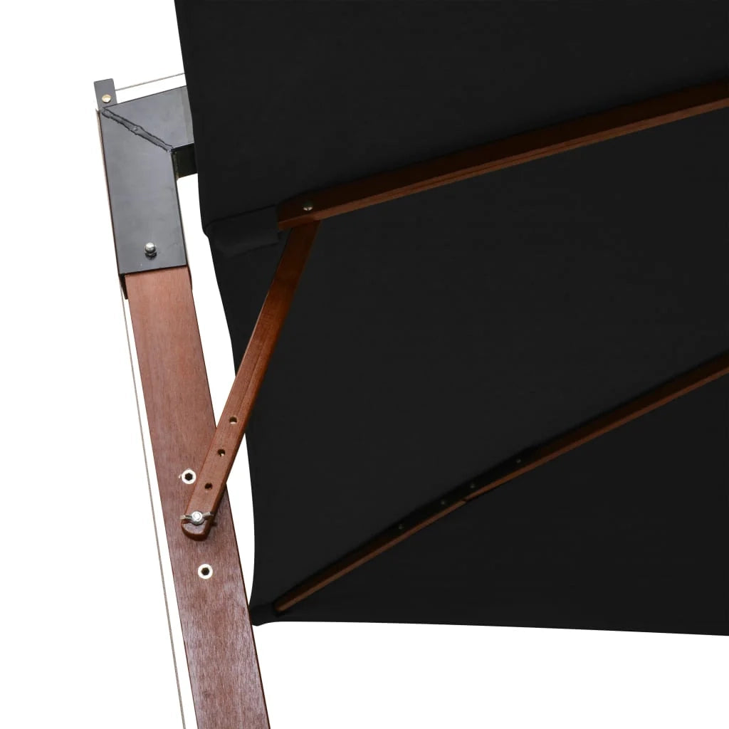 Ombrellone a sospensione con palo 3 x 3 m legno massello di abete nero 02_0008716