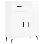 Credenza | Madia | Buffet da pranzo | Armadio da pranzo 69,5x34x90 cm in Legno Multistrato Bianco Lucido