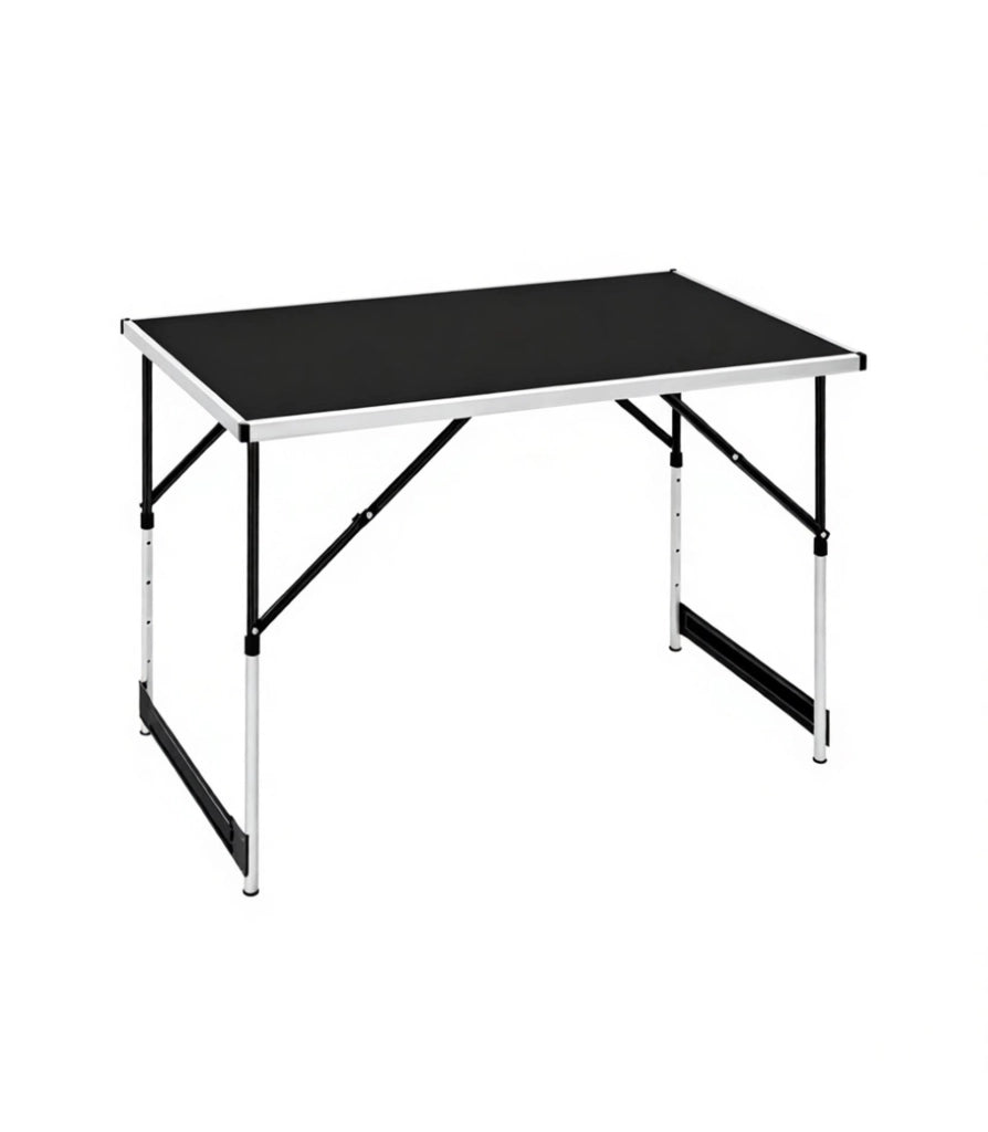 TAVOLO pieghevole regolabile in altezza 100 x 60 cm nero in alluminio/MDF
