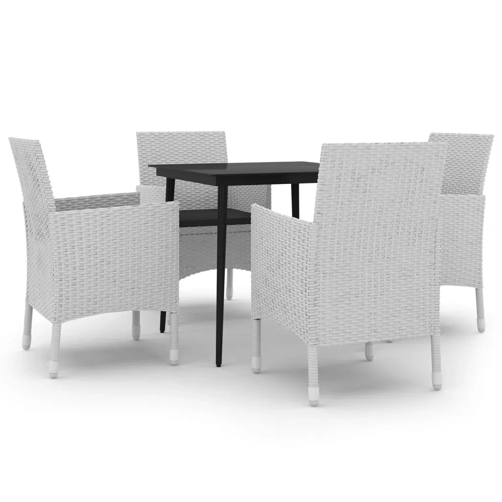 Set da Pranzo per Giardino 5 pz con Cuscini Polyrattan e Vetro cod mxl 38811