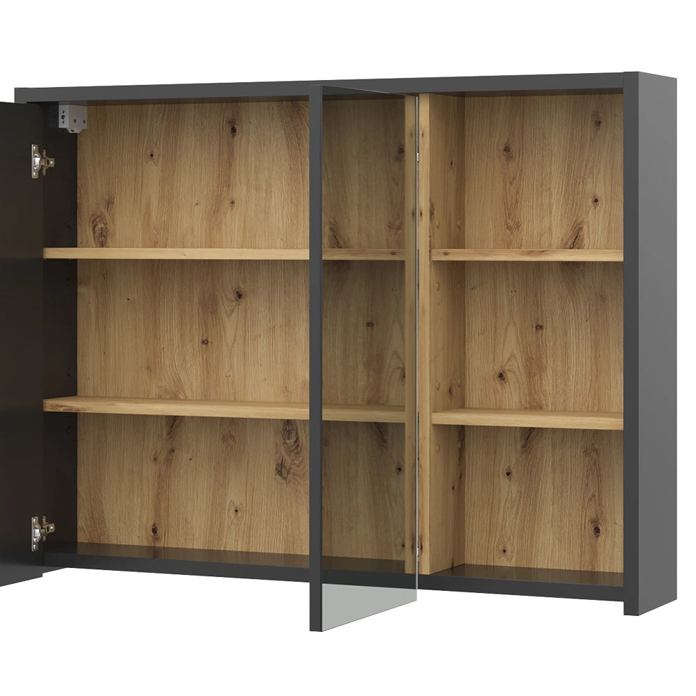 Vicco Specchio contenitore bagno Rovere artigianale 100 x 75 cm