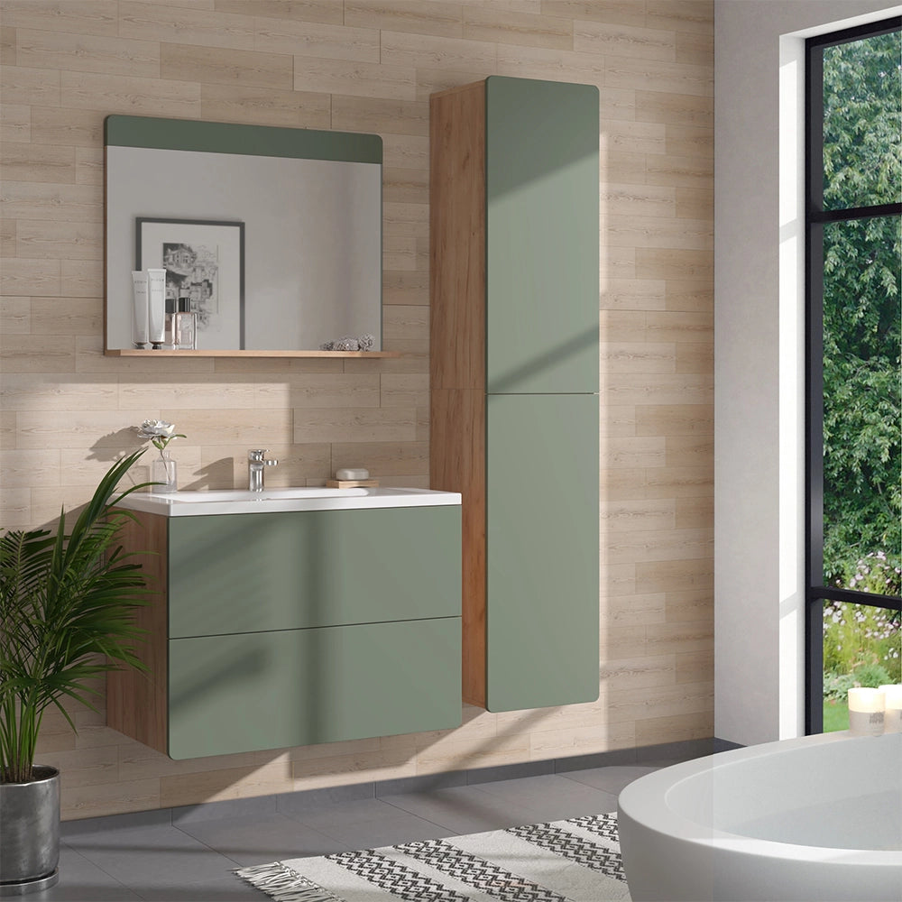 Vicco Mobiletto da bagno Quercia verde/oro 36.6 x 171.6 cm
