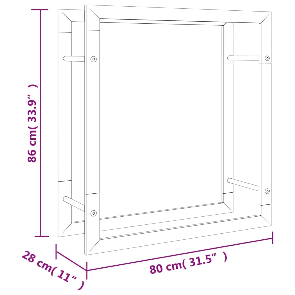 Portalegna 80 x 28 x 86 cm acciaio inox argento 02_0043742