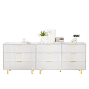 Cassettiera modulare con 9 cassetti - per soggiorno - in MDF - bianca - 200×40×72 cm