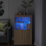 Armadietto con Luci LED Rovere Sonoma in Legno Multistrato 836625